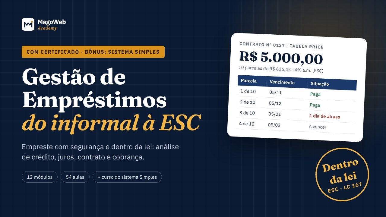 Capa do curso Gestão de Empréstimos: do Informal à ESC